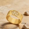 Custom Hammered Hebrew Name Ring — Sterling Silver Judaica Jewelry — detail
