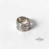 Custom Hebrew Verse Spiral Ring — Hammered Sterling Silver Swirl Judaica — detail