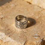 Custom Hebrew Verse Spiral Ring — Hammered Sterling Silver Swirl Judaica