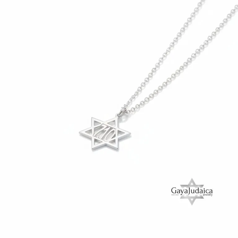 Sterling Silver Star of David Necklace — October 7th Memorial Pendant Judaica — detail