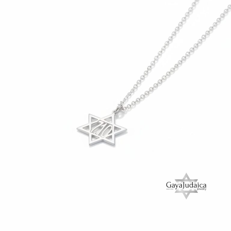 Sterling Silver Star of David Necklace — October 7th Memorial Pendant Judaica — detail
