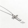 Jesus Cross Name Necklace — Sterling Silver Personalized Hebrew Messianic Gift — detail
