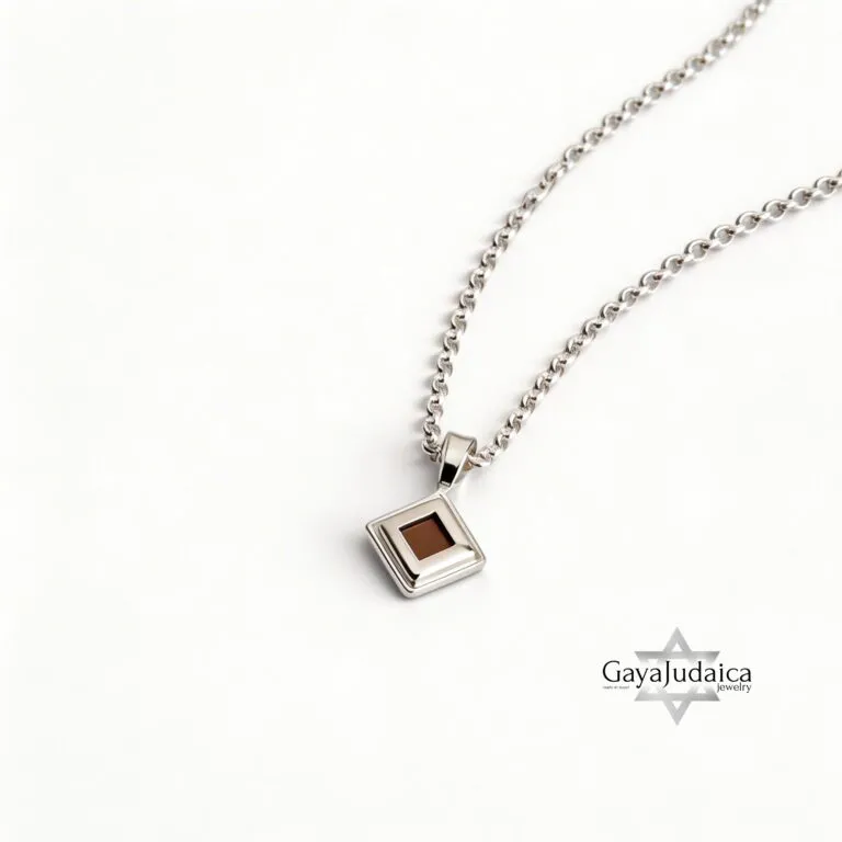 Nano Bible Necklace — Handmade Sterling Silver Judaica Jewelry from Israel — detail