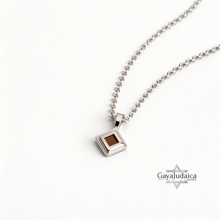 Nano Bible Necklace — Handmade Sterling Silver Judaica Jewelry from Israel — detail