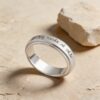 Sterling silver Hebrew spinner ring with engraved name or Bible verse, handcrafted Jewish jewelry.