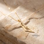 14K Solid Gold Israel Map Necklace — Personalized Hebrew Name Custom Jewish Pendant