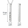 3D bar pendant size guide: 39 mm (1.5 inch) long and 4 mm (0.15 inch) wide