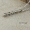 Silver 3D bar pendant engraved with a Hebrew blessing