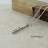 Personalized Hebrew name bar necklace in sterling silver, side view