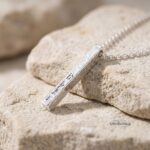 Personalized 3D Bar Necklace — Engraved Hebrew Name Judaica Jewelry