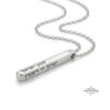Personalized sterling silver Hebrew bar necklace on a rolo chain