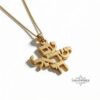 Close-up of the solid gold Am Yisrael Chai Hebrew letters