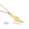 14K gold map of Israel pendant on a fine gold box chain