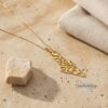 14K gold map of Israel Shema necklace on stone