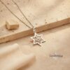 14K white gold Am Yisrael Chai star pendant on stone