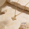 Gold plated Am Yisrael Chai Hebrew pendant on a figaro chain