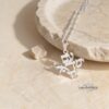 Sterling silver Am Yisrael Chai necklace on Jerusalem stone
