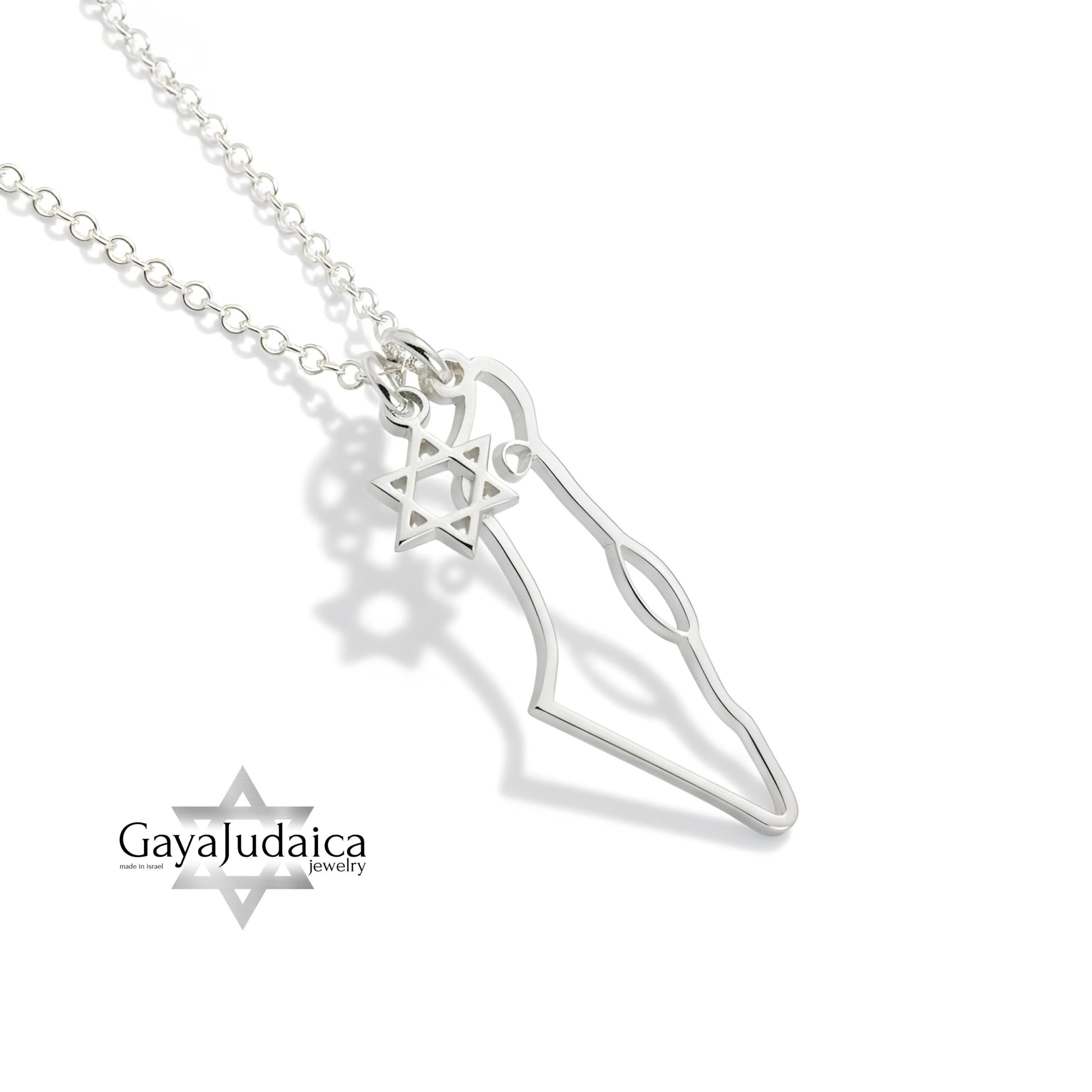 Map of Israel Necklace, Star of David Charm, Handmade Judaica Jewelry Map of Israel Necklace, Star of David Charm, Handmade Judaica Jewelry