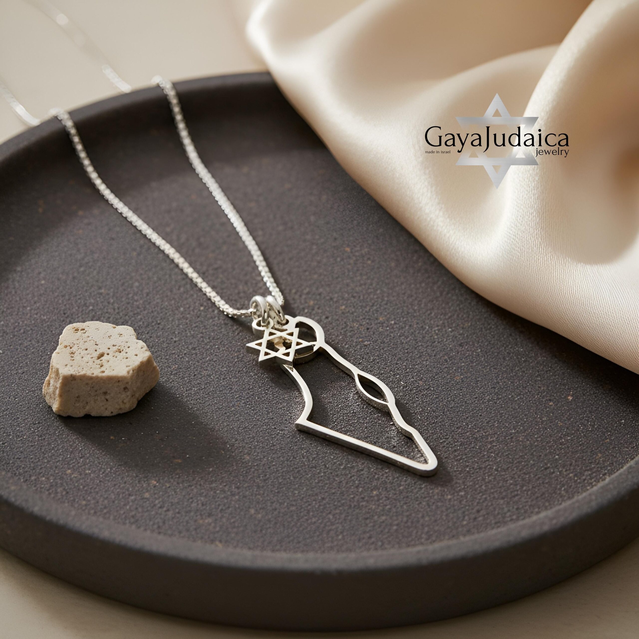 Map of Israel Necklace, Star of David Charm, Handmade Judaica Jewelry Map of Israel Necklace, Star of David Charm, Handmade Judaica Jewelry