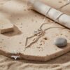 Sterling silver map of Israel necklace on pale stone