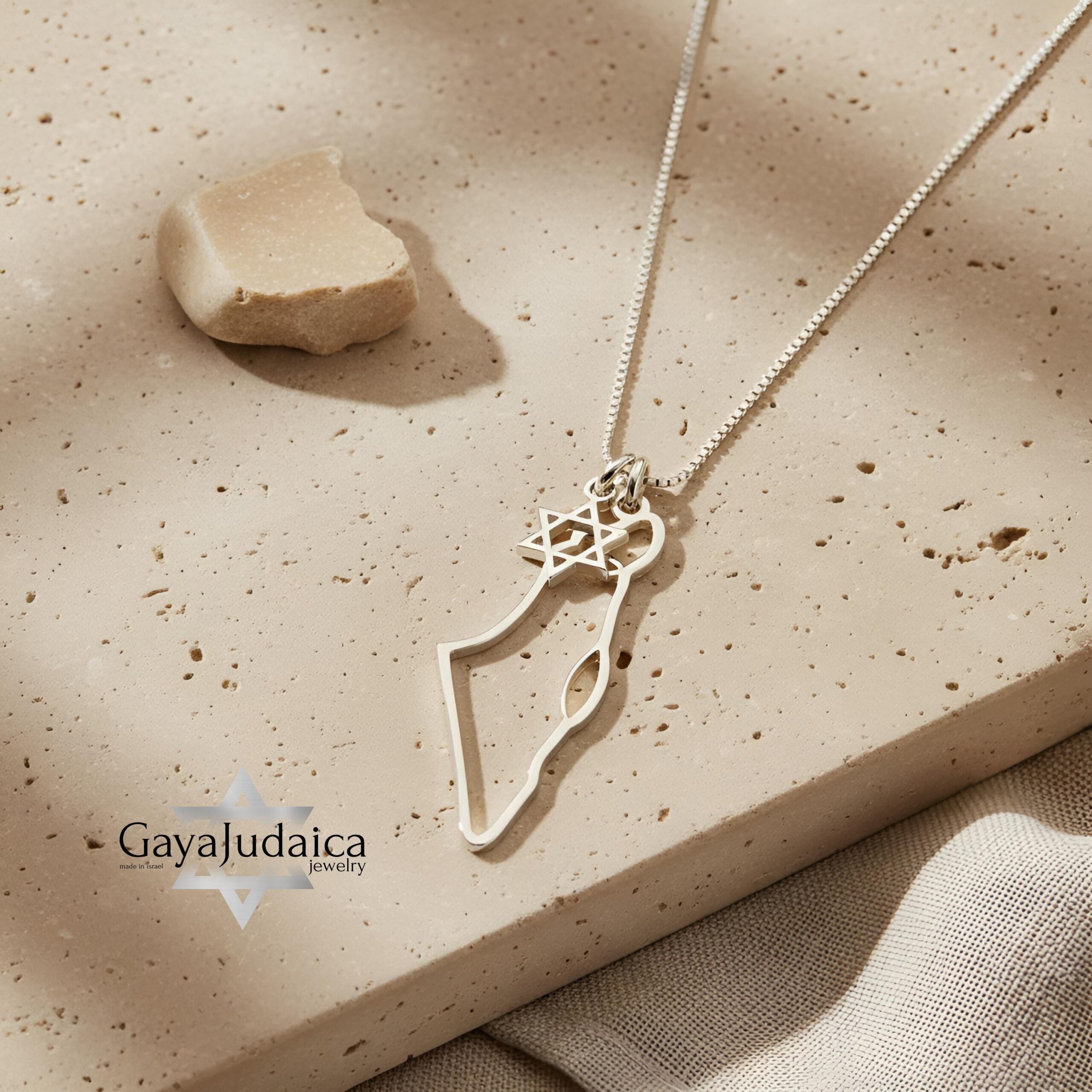 Map of Israel Necklace, Star of David Charm, Handmade Judaica Jewelry Map of Israel Necklace, Star of David Charm, Handmade Judaica Jewelry