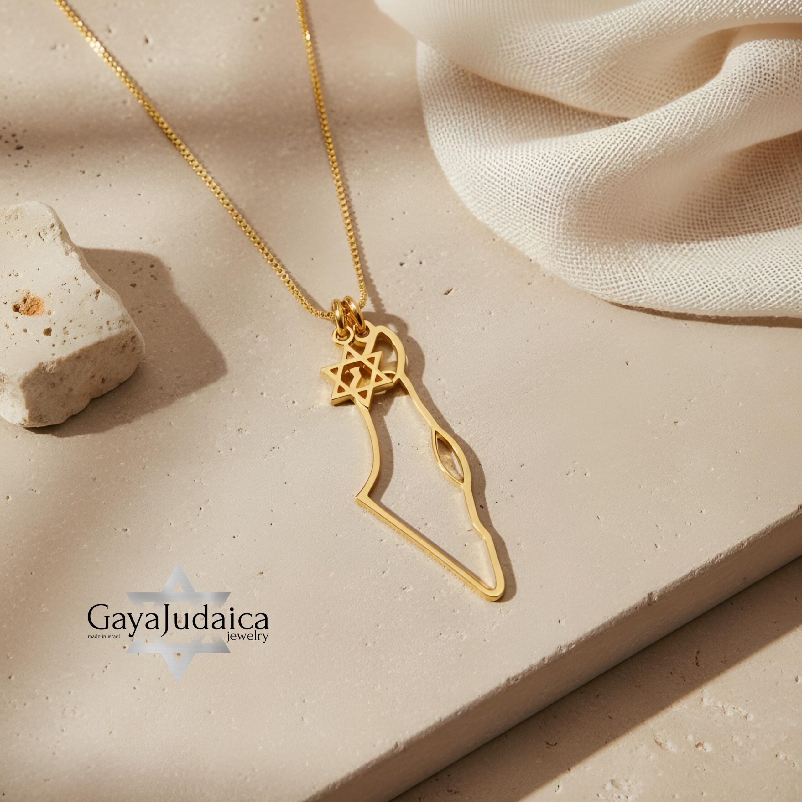 Map of Israel Necklace, Star of David Charm, Handmade Judaica Jewelry Map of Israel Necklace, Star of David Charm, Handmade Judaica Jewelry