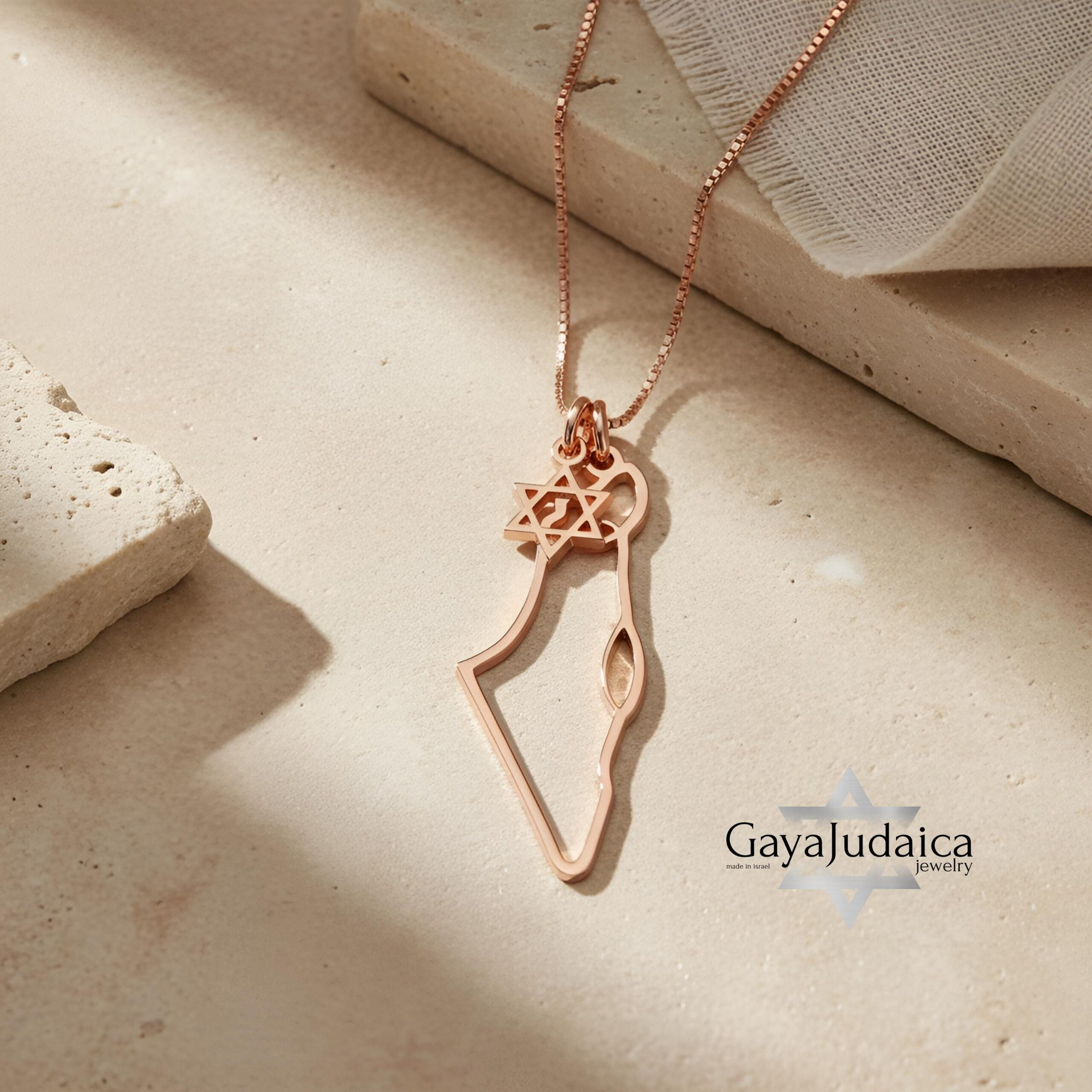 Map of Israel Necklace, Star of David Charm, Handmade Judaica Jewelry Map of Israel Necklace, Star of David Charm, Handmade Judaica Jewelry
