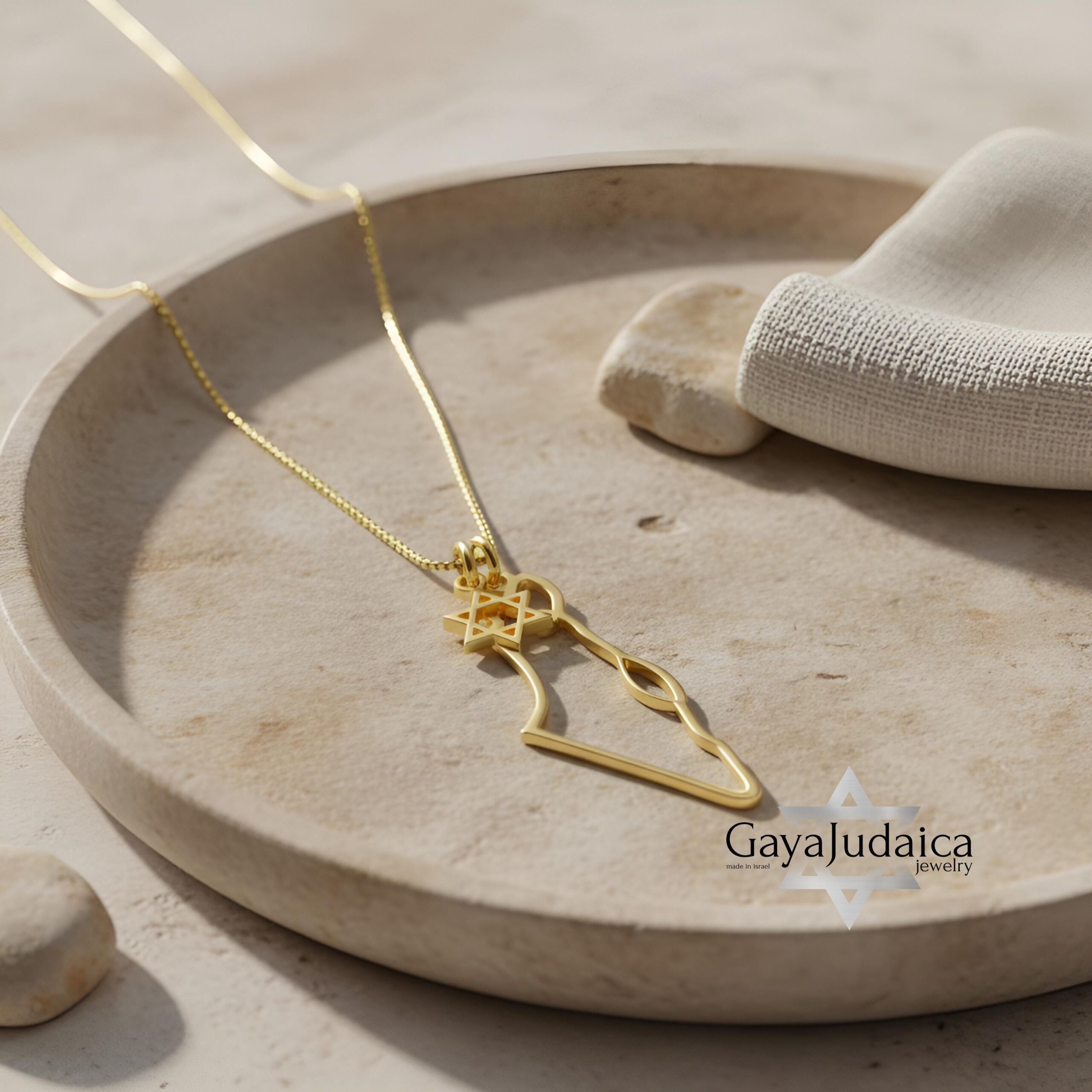 Map of Israel Necklace, Star of David Charm, Handmade Judaica Jewelry Map of Israel Necklace, Star of David Charm, Handmade Judaica Jewelry