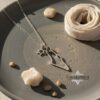 Sterling silver Israel map and Star of David necklace on a grey plate