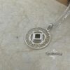 Sterling silver Shema Yisrael necklace with figaro chain detail