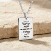 925 sterling silver Hebrew dog tag necklace engraved with Shema Yisrael, on travertine stone