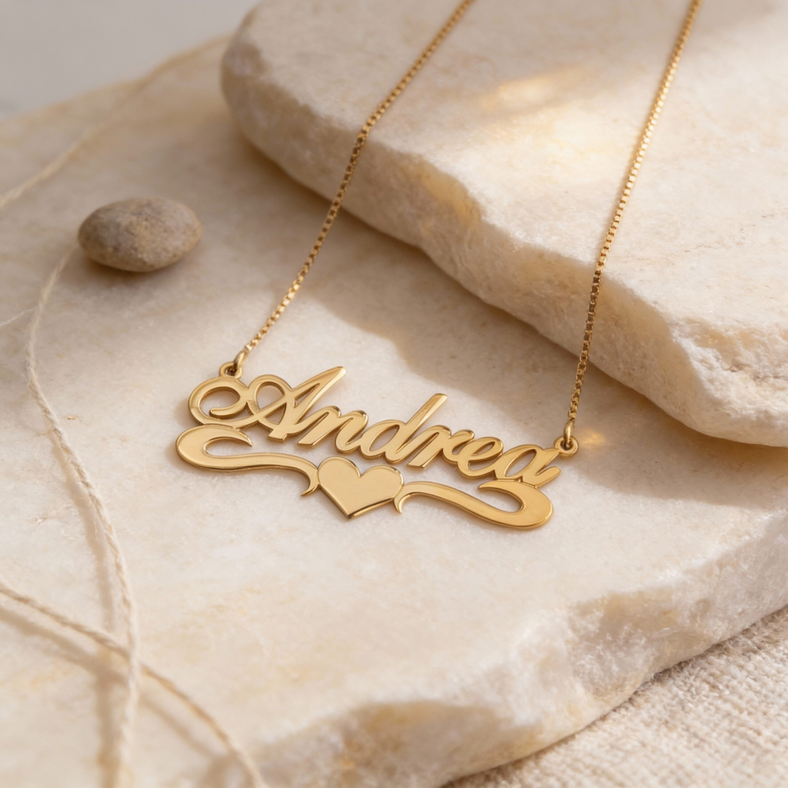 14K Gold Hebrew Name Necklace, Jewish Heart Nameplate, Bat Mitzvah Gift 14K Gold Hebrew Name Necklace, Jewish Heart Nameplate, Bat Mitzvah Gift