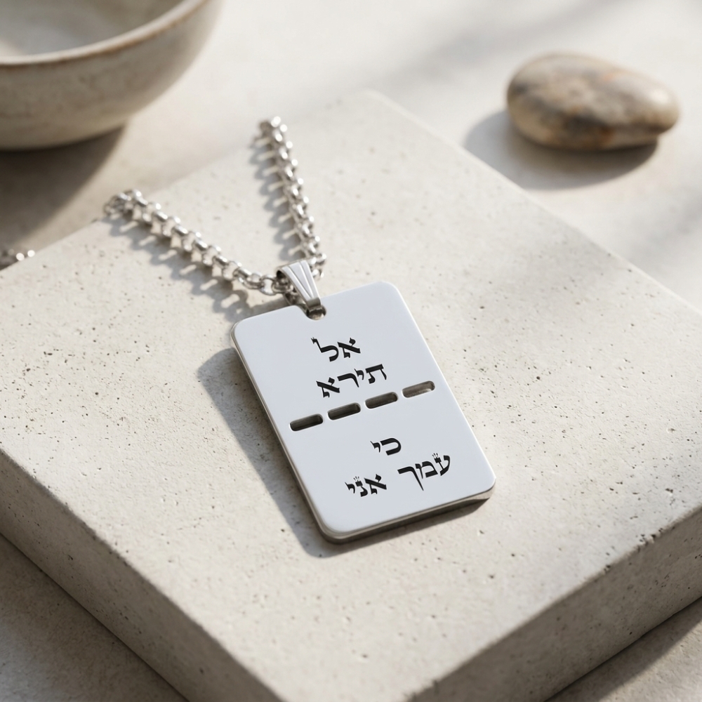 Personalized Hebrew Dog Tag Necklace, IDF Memorial Pendant Personalized Hebrew Dog Tag Necklace, IDF Memorial Pendant