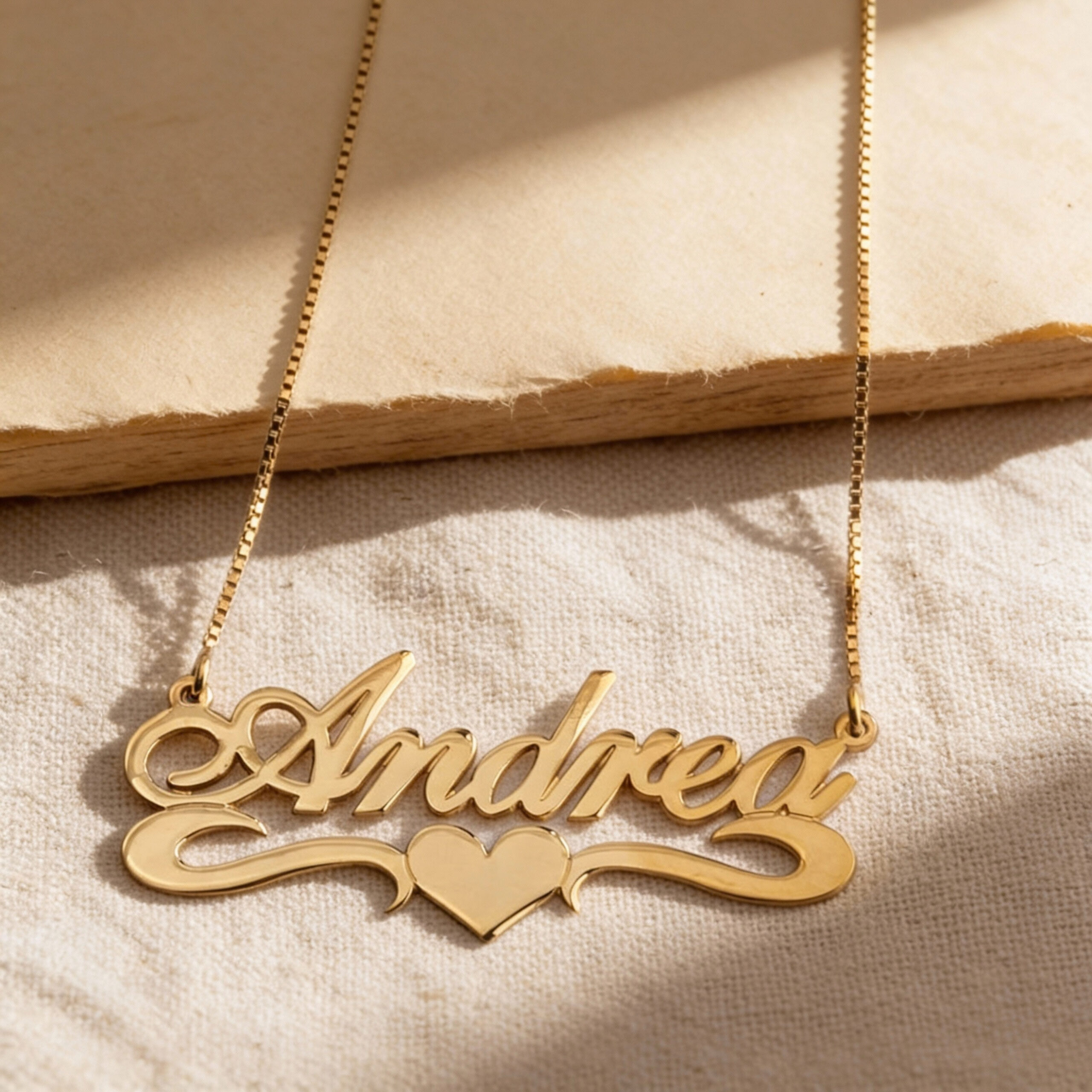 14K Gold Hebrew Name Necklace, Jewish Heart Nameplate, Bat Mitzvah Gift 14K Gold Hebrew Name Necklace, Jewish Heart Nameplate, Bat Mitzvah Gift
