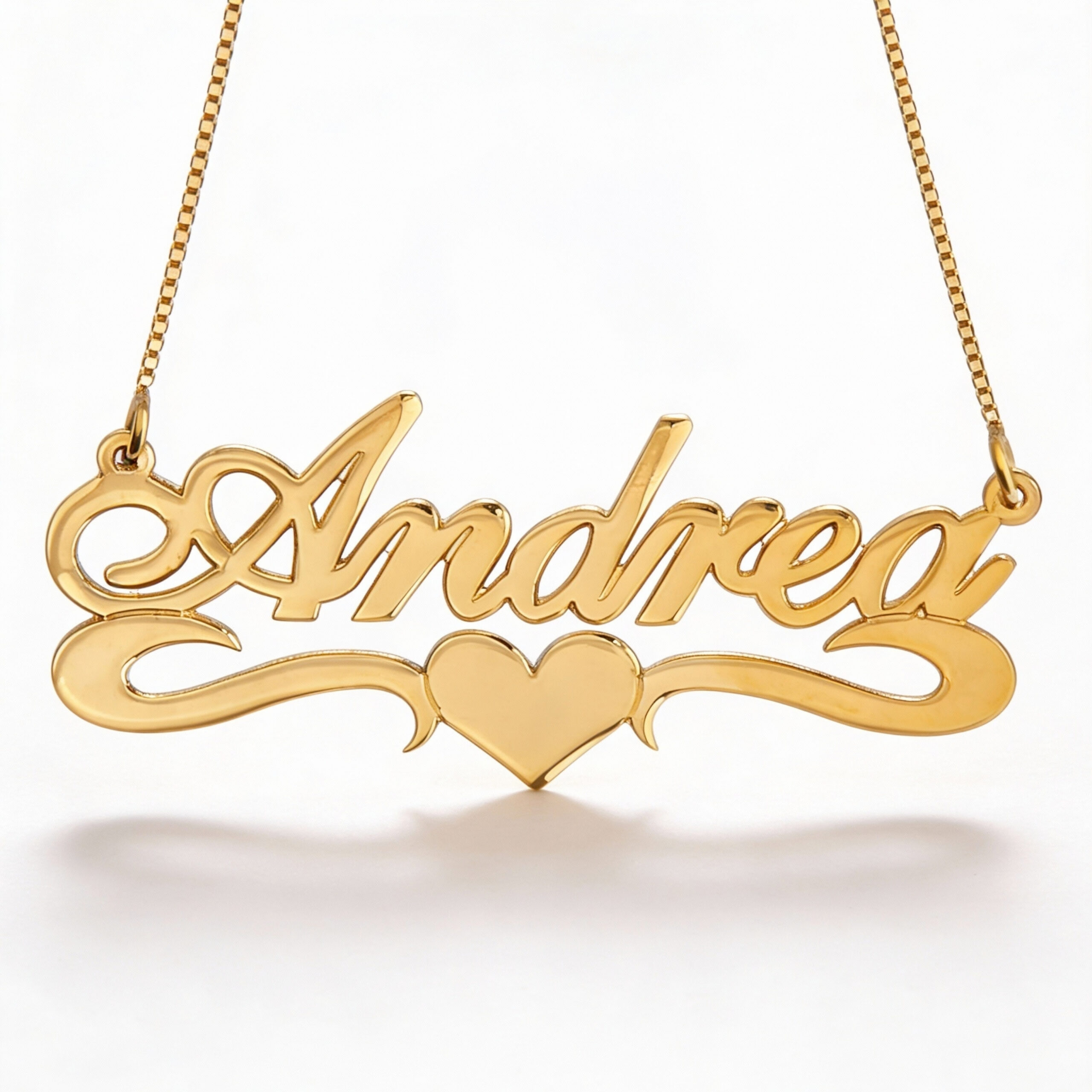 14K Gold Hebrew Name Necklace, Jewish Heart Nameplate, Bat Mitzvah Gift 14K Gold Hebrew Name Necklace, Jewish Heart Nameplate, Bat Mitzvah Gift