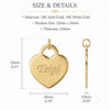 14K gold heart pendant dimensions, 23 mm by 20 mm and 0.8 mm thick