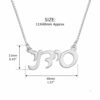 Hebrew name necklace size chart, pendant approximately 11 x 40 mm