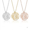 Family tree name necklaces in sterling silver, 24K gold plated and rose gold plated