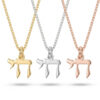 Mini Chai necklace in sterling silver, 24K gold plated and rose gold plated