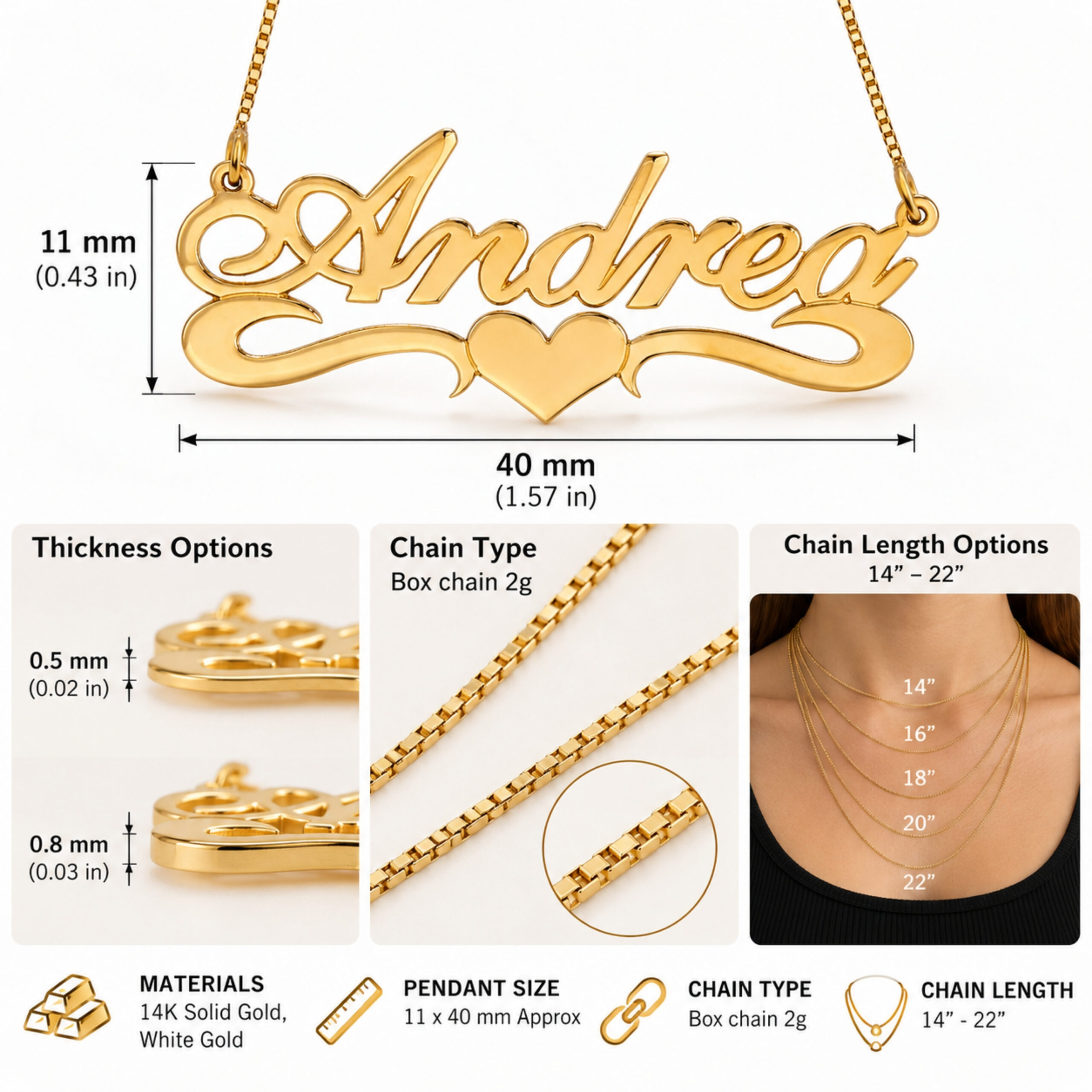 14K Gold Hebrew Name Necklace, Jewish Heart Nameplate, Bat Mitzvah Gift 14K Gold Hebrew Name Necklace, Jewish Heart Nameplate, Bat Mitzvah Gift
