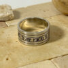 Sterling silver Hebrew verse ring on Jerusalem stone