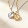 Silver and gold zircon halo pendants engraved אשת חיל (Eshet Chayil) in Hebrew