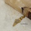Israel Map Necklace with Hebrew Bible Verse — gold plated pendant styled against olive wood