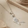 Israel Map Necklace with Hebrew Bible Verse — sterling silver map necklace flat lay