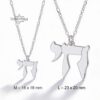 Hebrew Chai Necklace with Israel Map — medium and large Chai pendant sizes compared