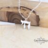 Hebrew Chai Necklace with Israel Map — close detail of the Israel map forming the yud