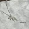 Hebrew Chai Necklace with Israel Map — Chai pendant on gray textured fabric