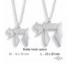 Hebrew Chai Necklace with Israel Map — matte finish option in both pendant sizes