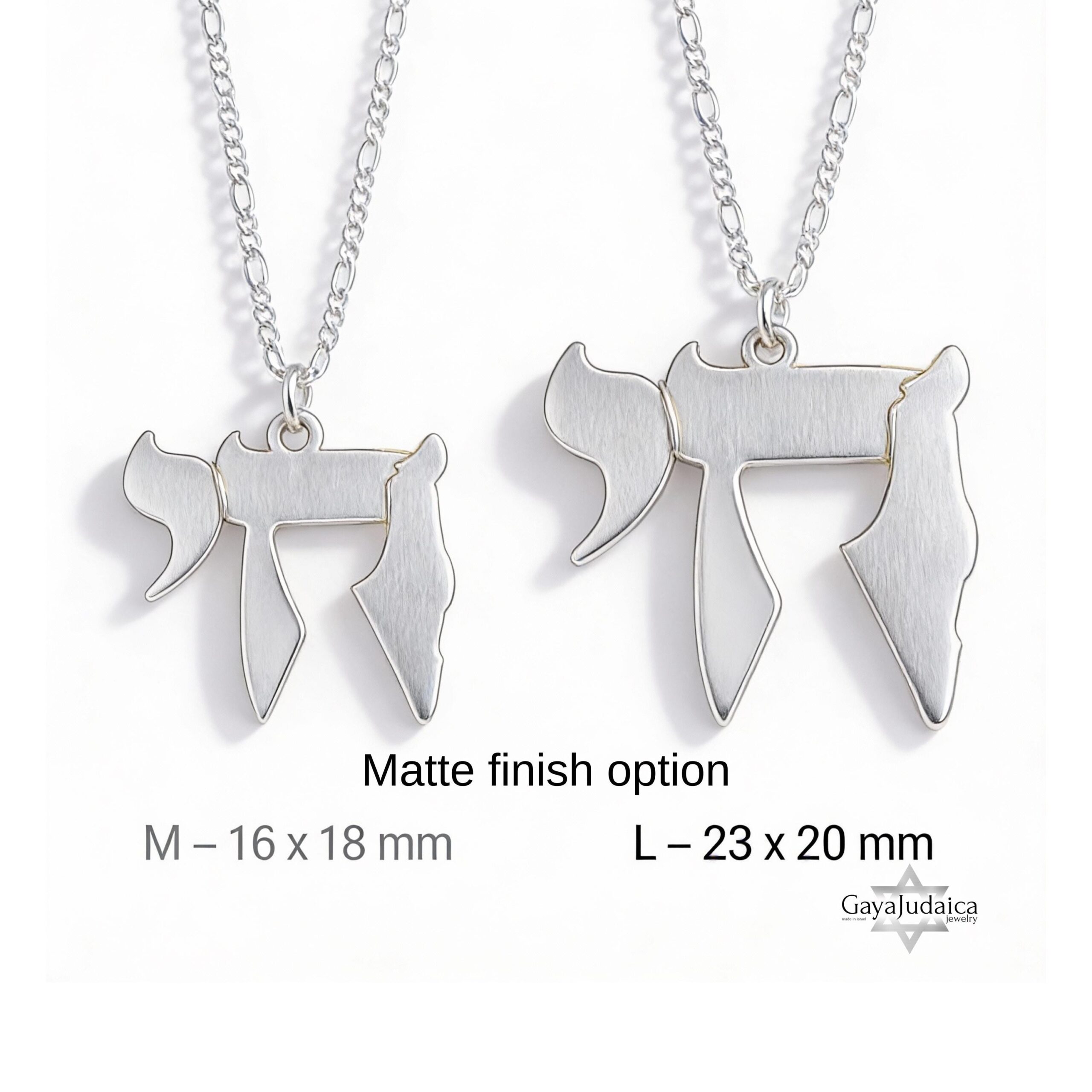 Hebrew Chai Necklace with Israel Map, Judaica Pendant Hebrew Chai Necklace with Israel Map, Judaica Pendant