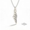 Israel Map Necklace with Engraved Bible Verse — slim silver Israel map pendant on a fine chain, white background